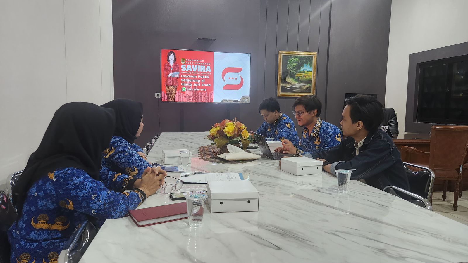 DISKOMINFO Kota Semarang Melakukan Sosialisasi Terkait SAVIRA (Semarang Virtual Assistance) di Dinas Ketahanan Pangan